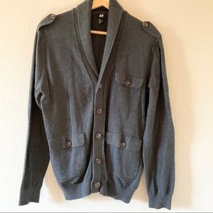 H&M Shawl Cardigan Grey with Three Front Pockets